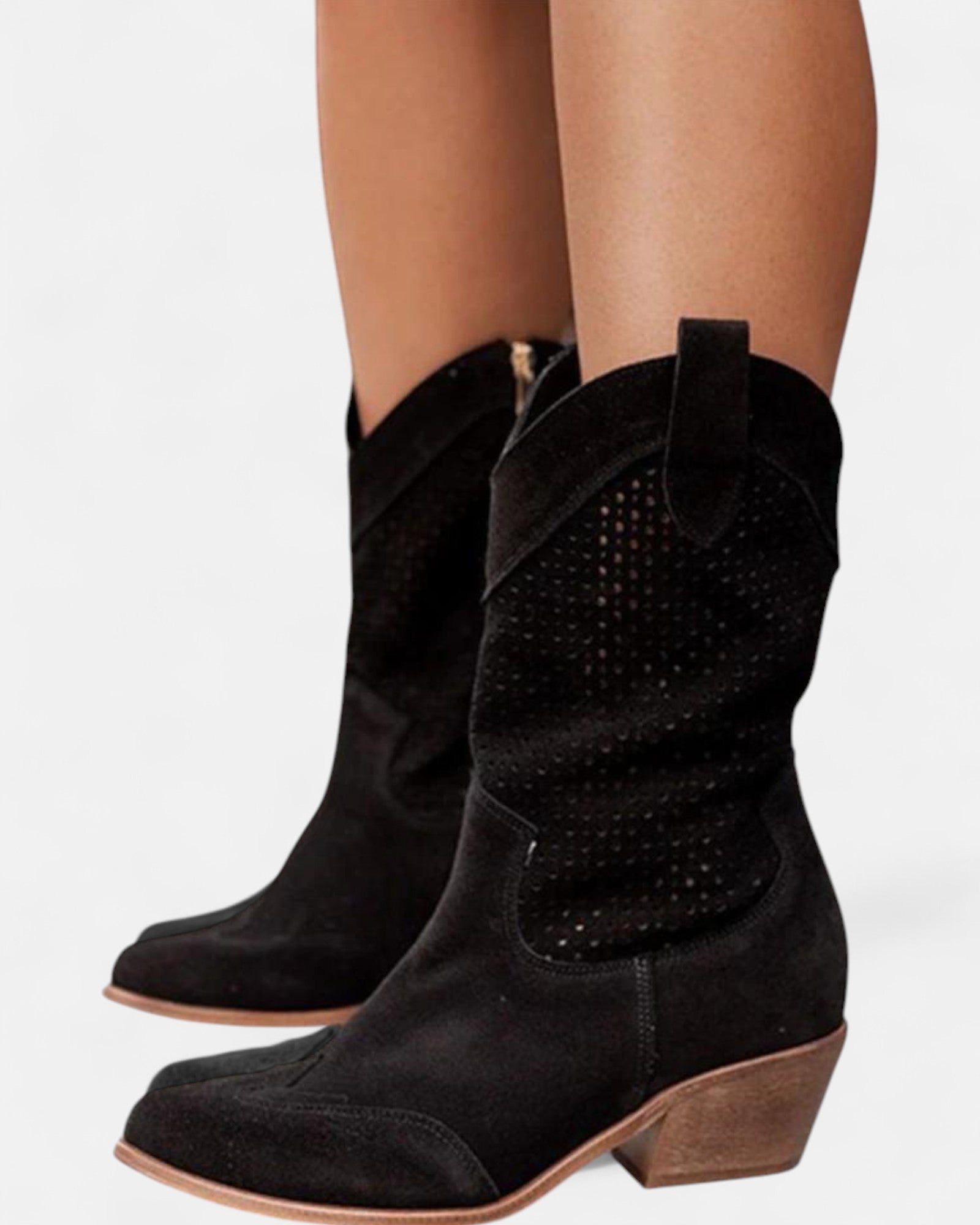 Rosie – Chic Bohemian Cowboy Boots - Boho Style - Black - 2.5 - 