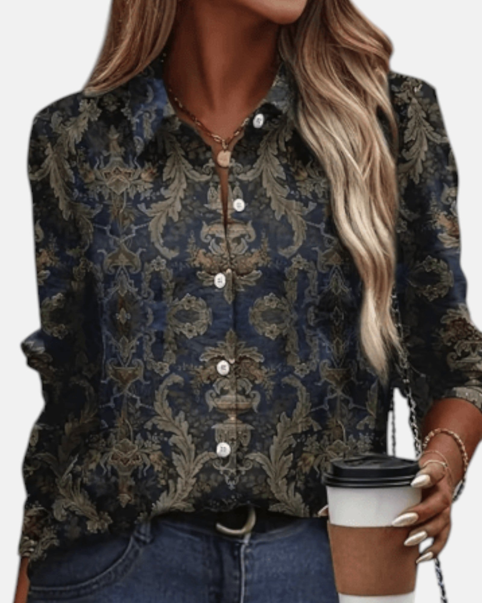 Thea – Effortless Boho Paisley Button - Up Blouse - Blouse - Boho Style