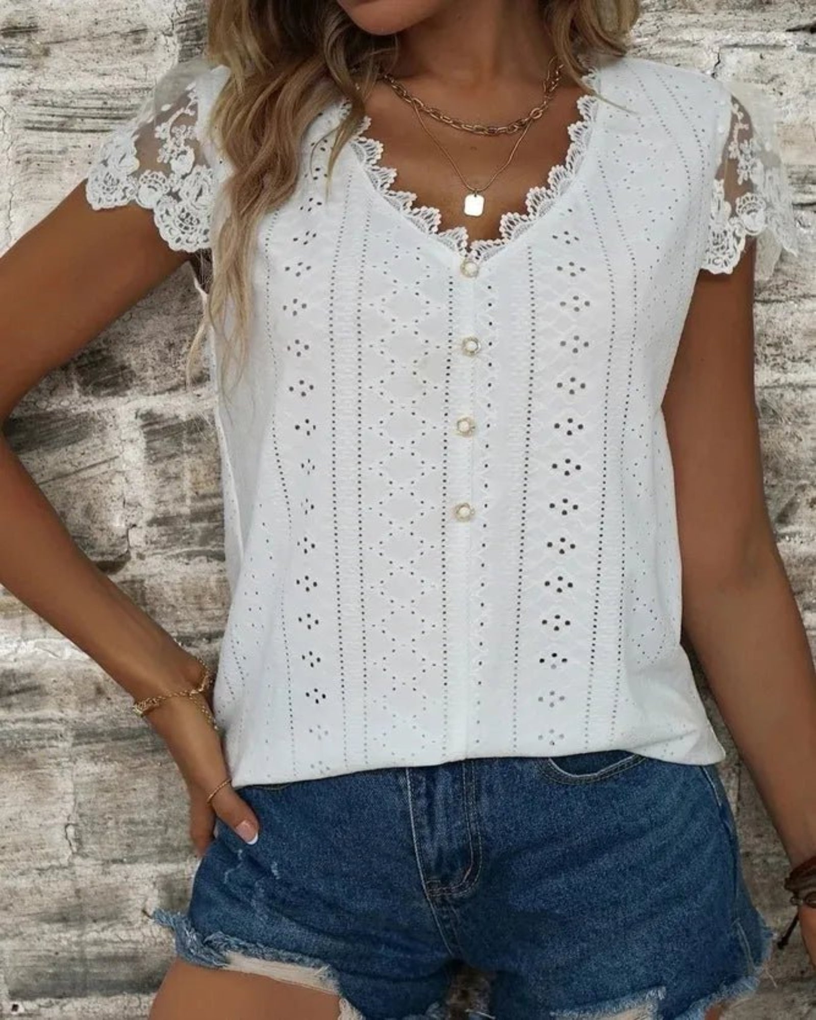 Thea – Effortless Boho V - Neck Ruffle Sleeve Blouse - Blouse - Boho Style