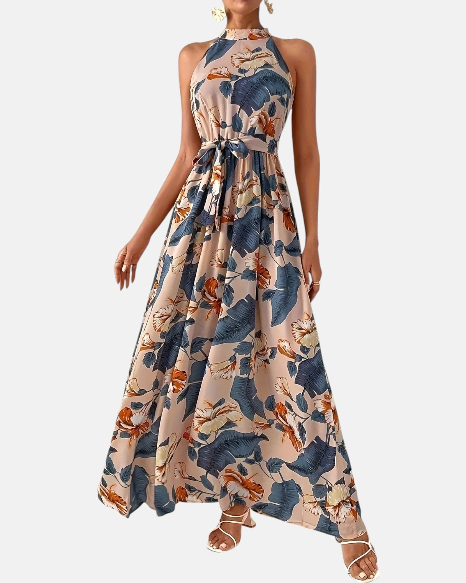 Willow – Floral Print Bohemian Lace - Up Maxi Dress - Dress - Boho Style