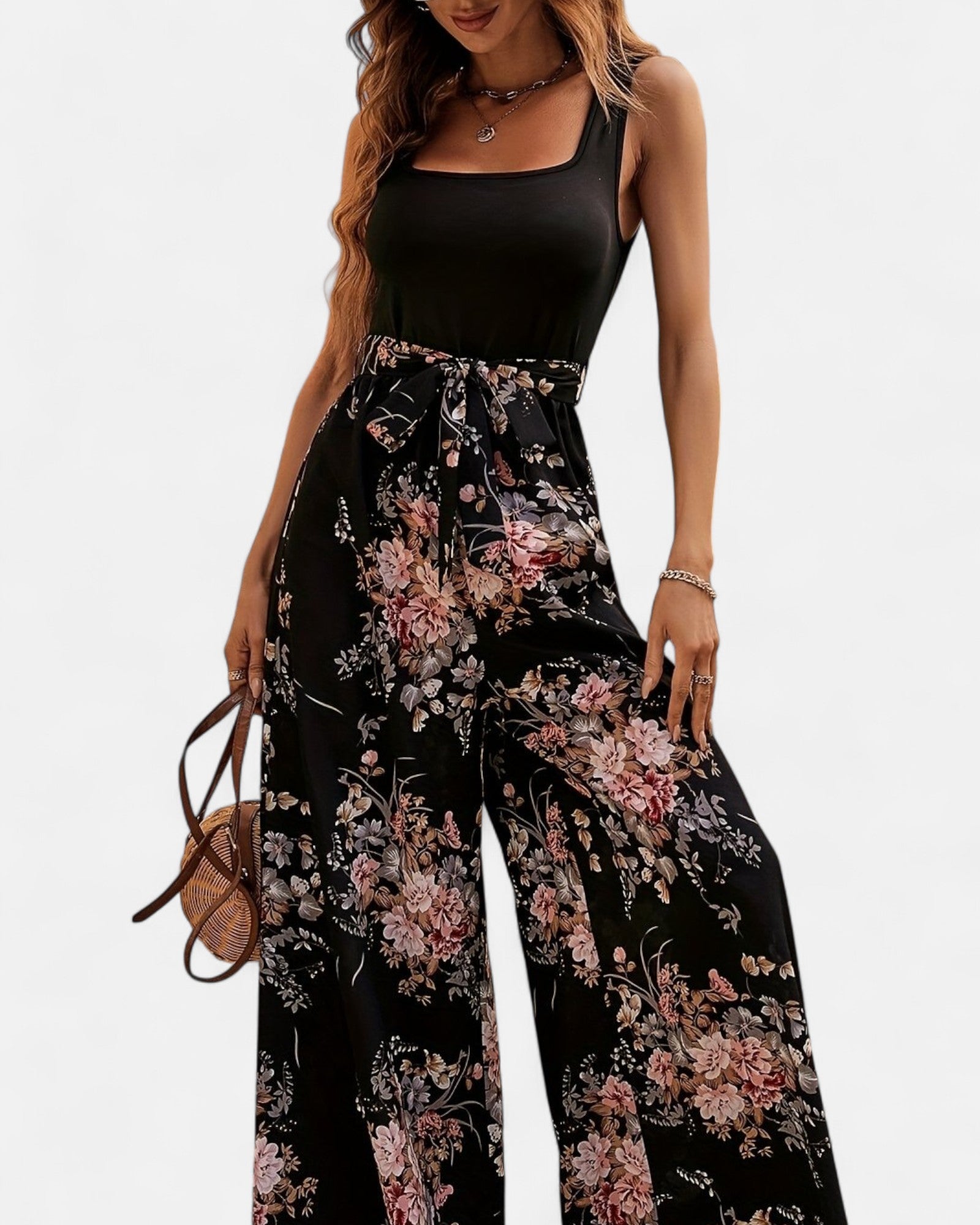 Zaylee – Bohemian Floral Wide - Leg Culottes with Belt - Trouser - Boho Style