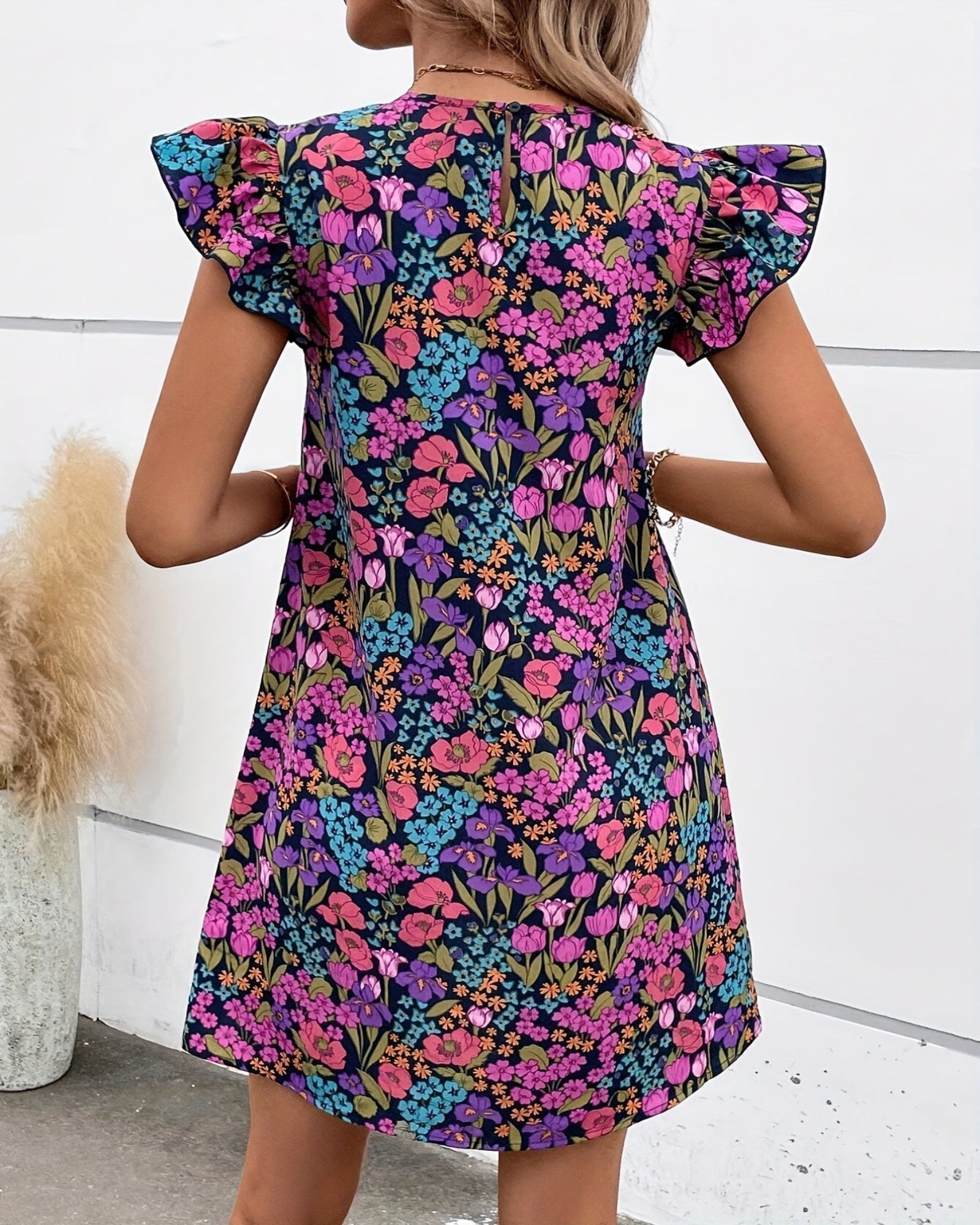 Zenna – Vibrant Boho Mini Dress with Ruffles - Dresses - Boho Style