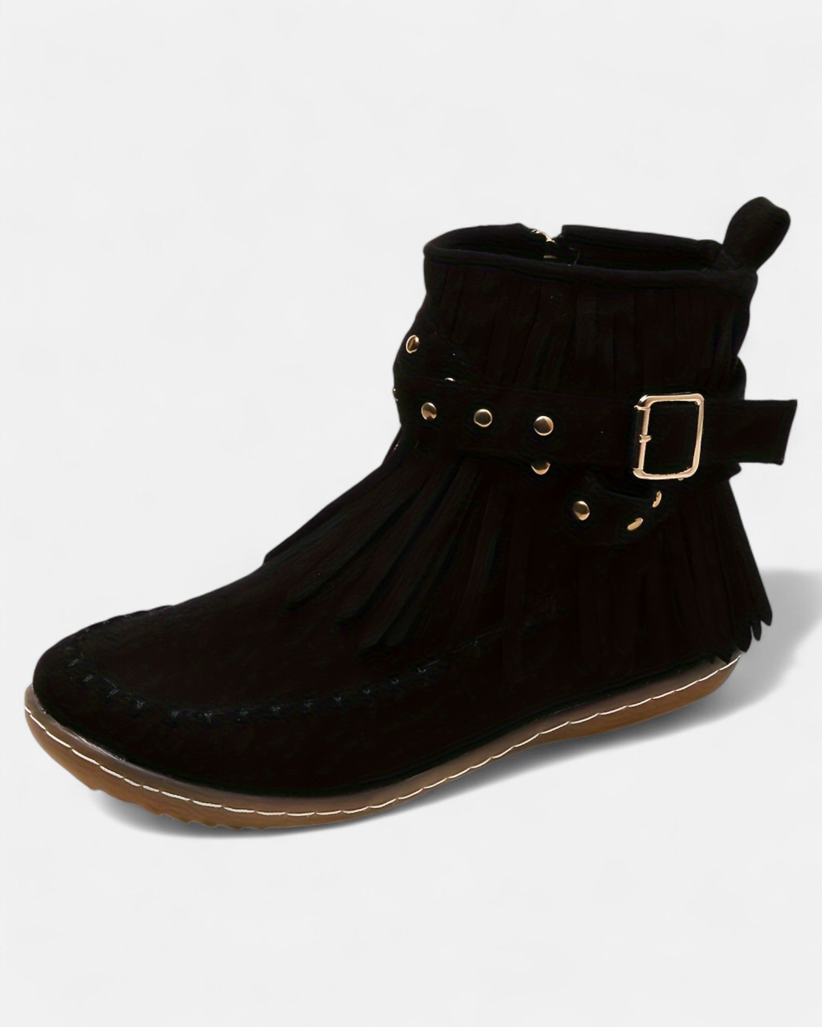 Zuleika – Chic Boho Flannel Tassel Ankle Boots - Boots - Boho Style
