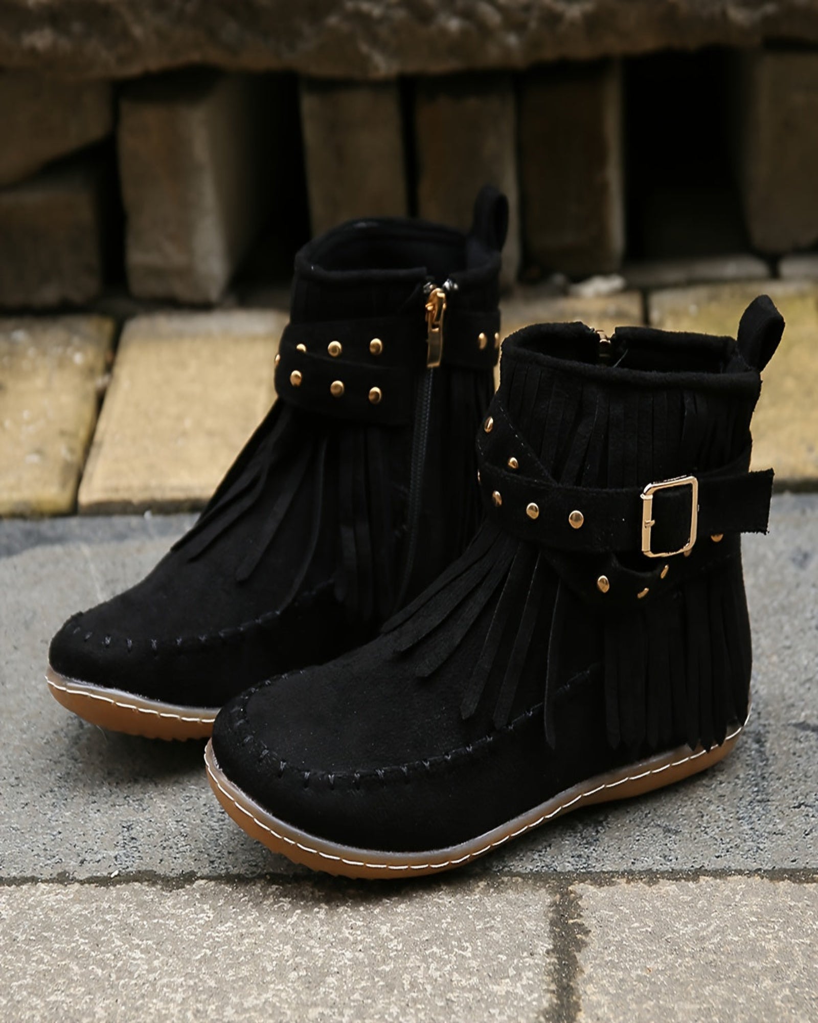 Zuleika – Chic Boho Flannel Tassel Ankle Boots - Boots - Boho Style