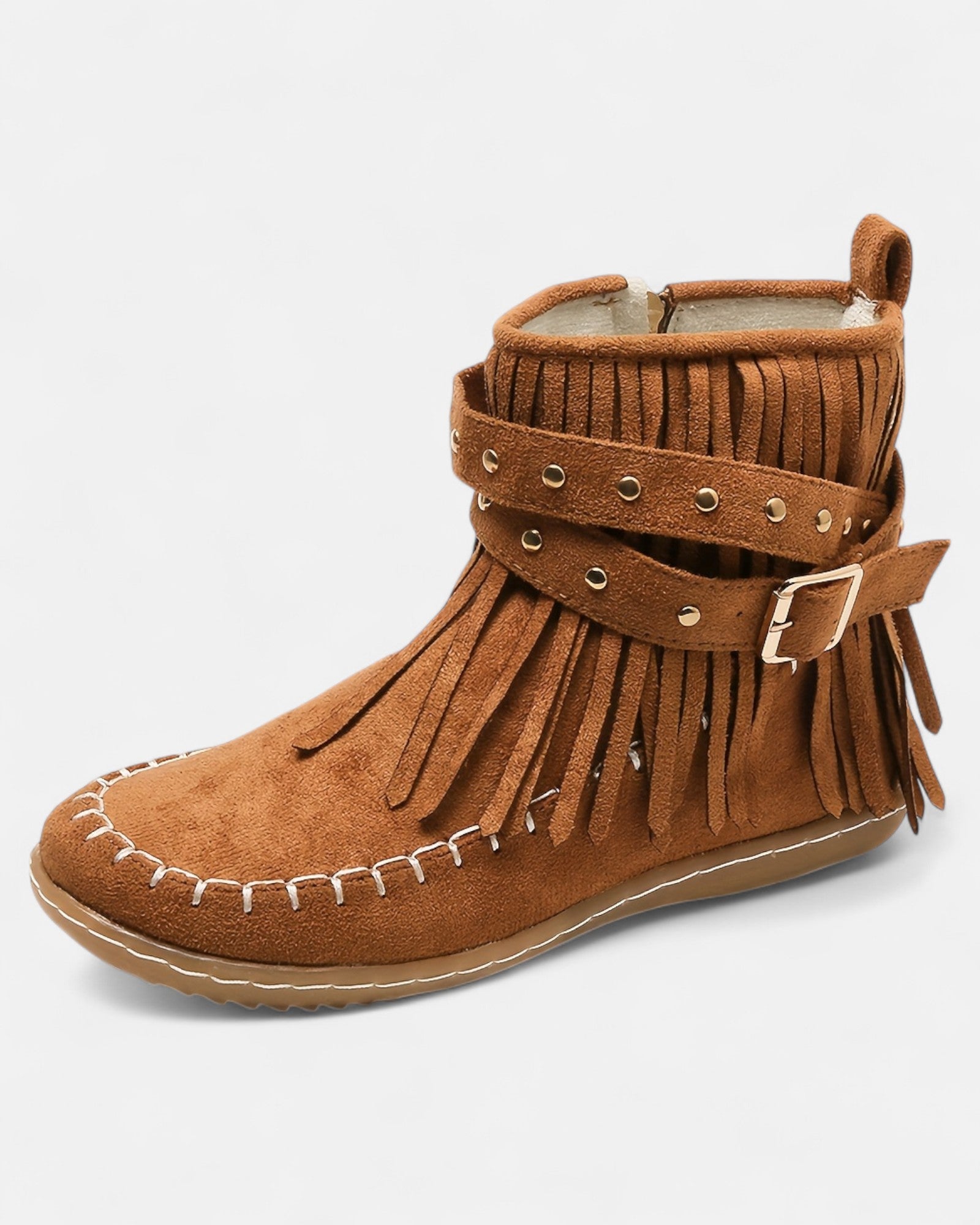 Zuleika – Chic Boho Flannel Tassel Ankle Boots - Boots - Boho Style